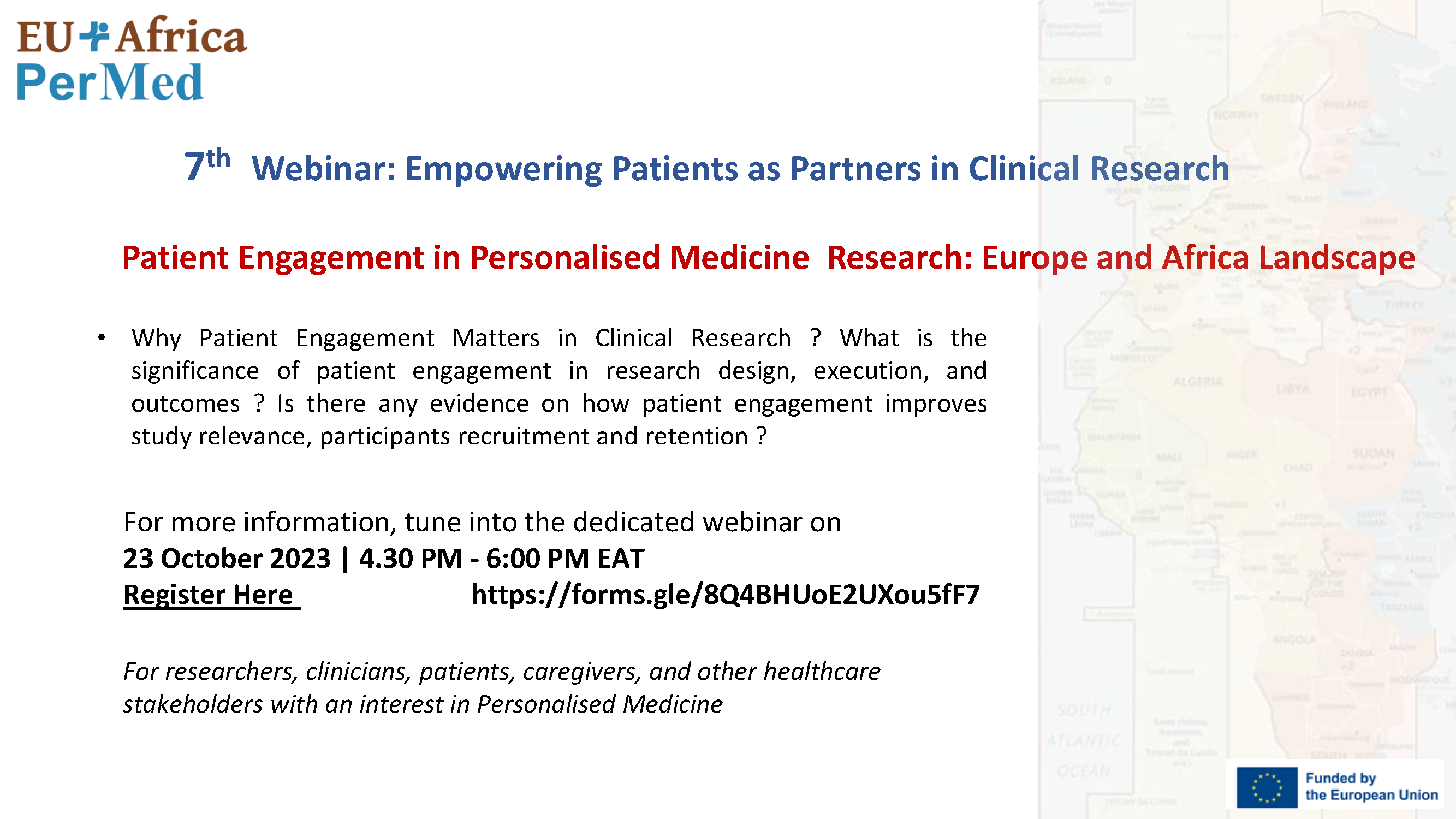  Empowering Patients as Partners in Clinical Research  EU-Africa PerMed   Webinar 