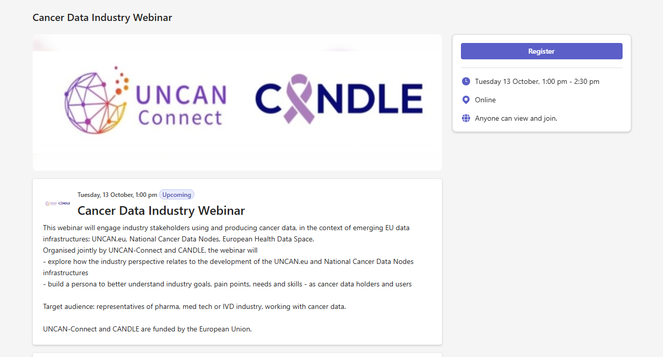 CANDLE webinar Oct