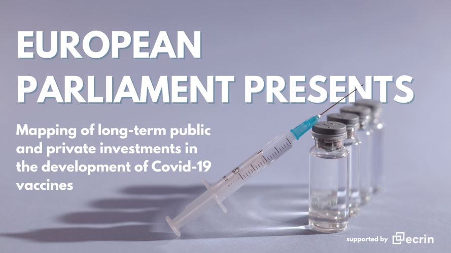 European Parliments presents Mapping of long-term public and private investments in the development of Covid-19 vaccines
